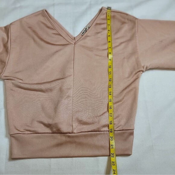 Express One Eleven Tan V-Neck Top Size XS - Picture 7 of 9